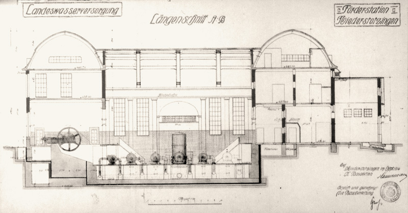 Ein alter Plan des Wasserwerkes in Niederstotzingen Ein alter Plan des Wasserwerkes in Niederstotzingen